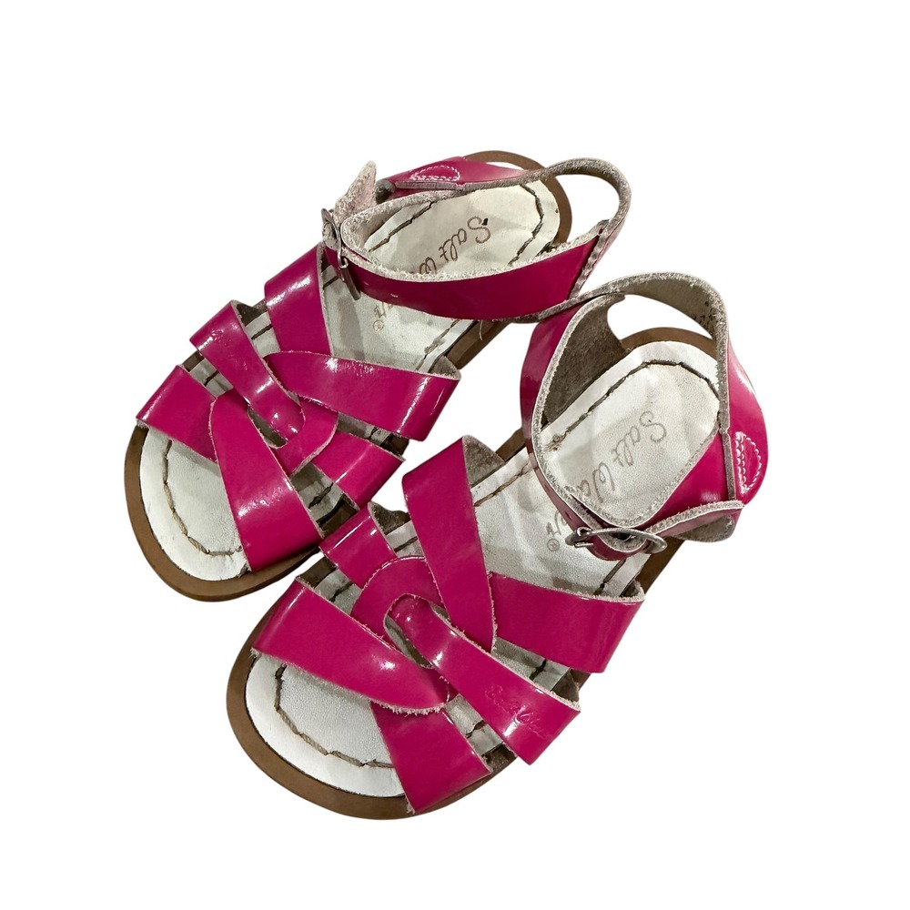 Salt Water Sandals Hoy Original Fuchsia Pink Patent Leather Kids Size 8